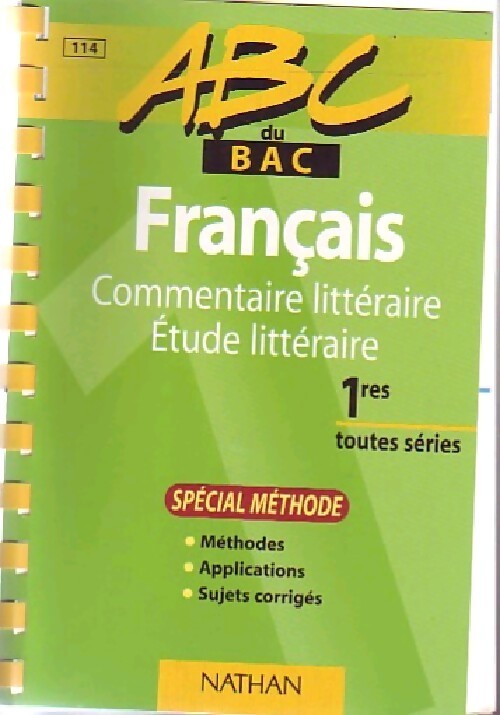 Français - Commentaire et étude littéraires (méthode) - Inconnu - Livre