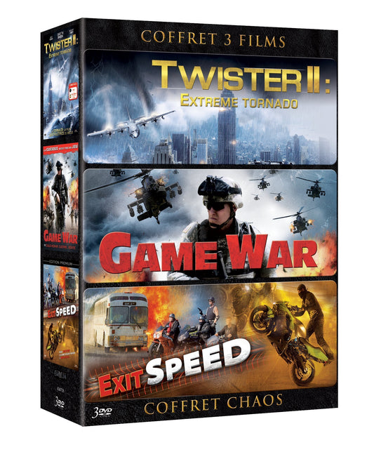 Chaos-Coffret 3 Films : Twister II : Extreme Tornado + Game War + Exit Speed - Inconnu - DVD