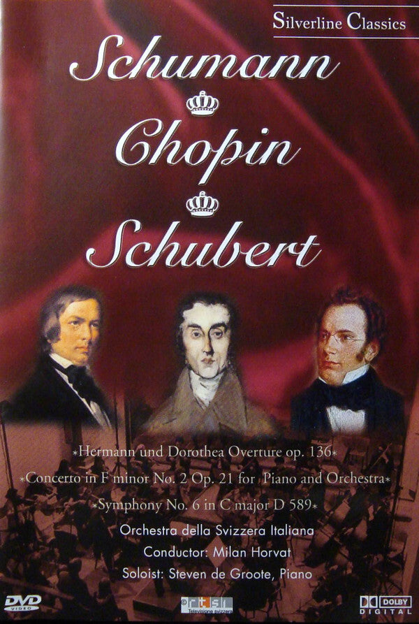 Schumann*, Chopin*, Schubert* / Orchestra Della Svizzera Italiana*, Milan Horvat, Steven De Groote - Schumann: Hermann Und Dorothea Overture Op. 136 / Chopin: Concerto In F Minor No. 2 Op. 21 For Pian - Orchestra Della Svizzera Italiana, Schumann, Chopin, Schubert, Milan Horvat, Steven De Groote - DVD