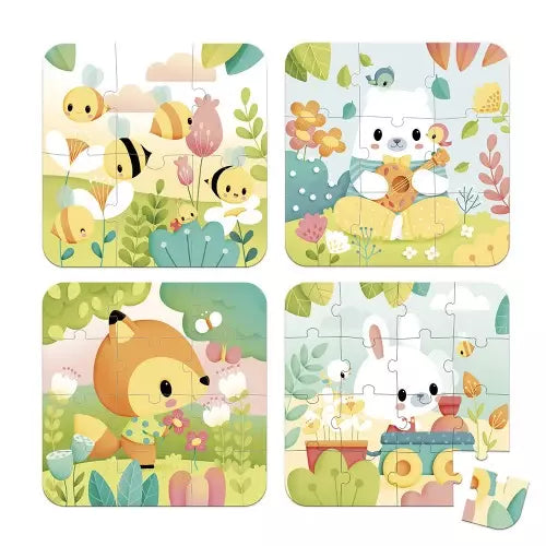 Janod - 4 puzzles évolutifs animaux - J02552 -  - jeuSociete