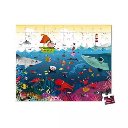 Janod - Puzzle enfant monde sous-marin 100 pièces - J02617 -  - jeuSociete