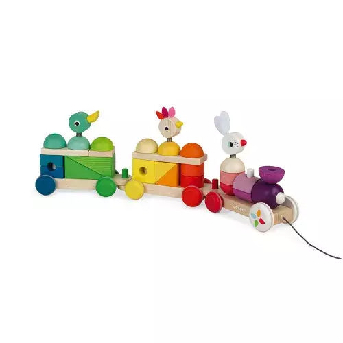 Janod - Train géant multicolore en bois zigolos - J08202 -  - jeuSociete