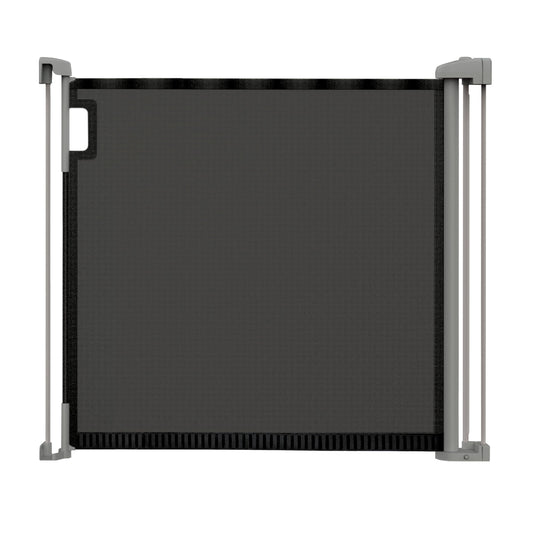 Barrière de sécurité rétractable avec filet escamotable jusqu'À 132cm Large, 76cm Haut, Fixation Murale - Noir -  - Divers