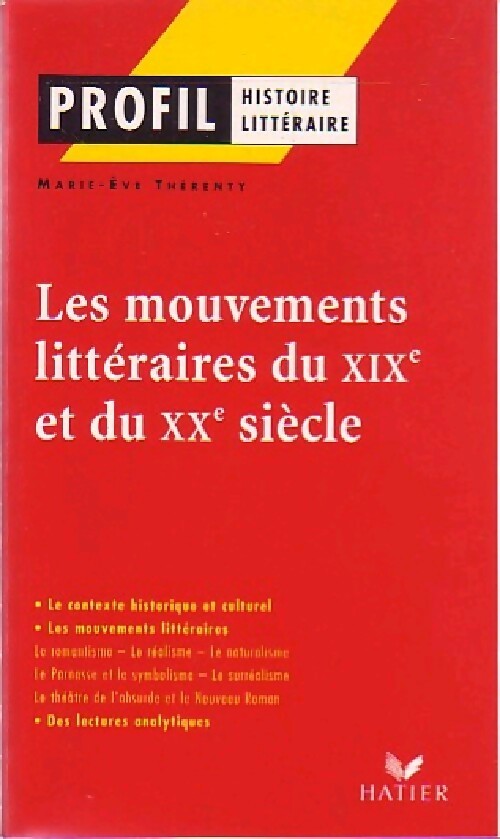 Les mouvements littéraires du XIXe et du XXe siècle - Inconnu - Livre