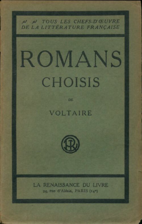 Romans choisis - Voltaire - Livre