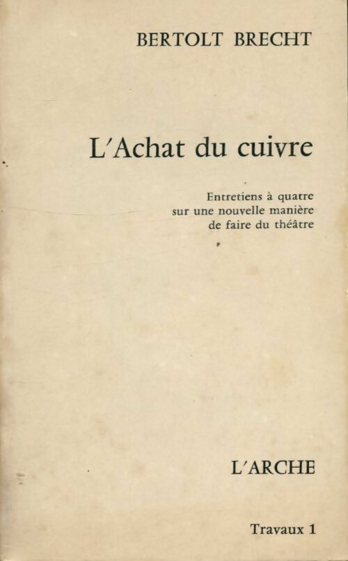 L'achat du cuivre - Bertolt Brecht - Livre