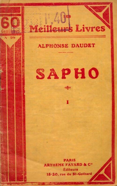Sapho Tome I - Alphonse Daudet - Livre