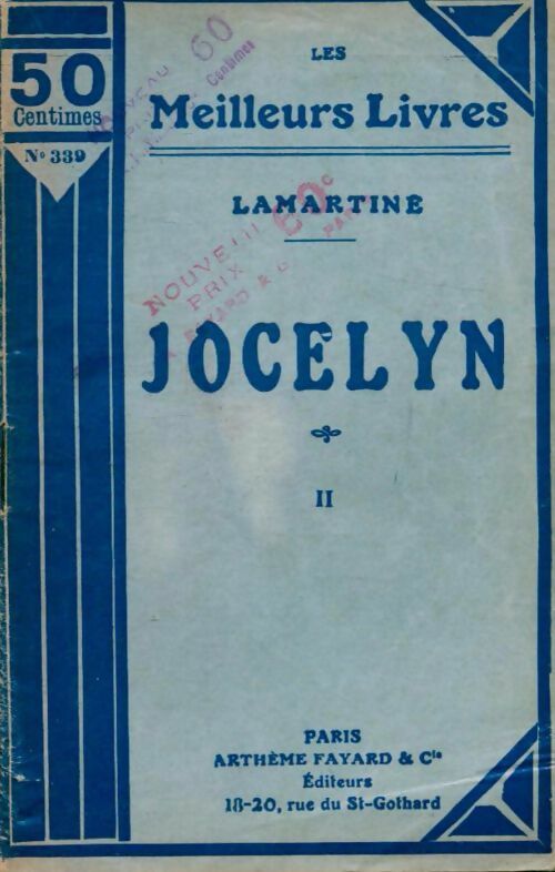 Jocelyn Tome II - Alphonse De Lamartine - Livre