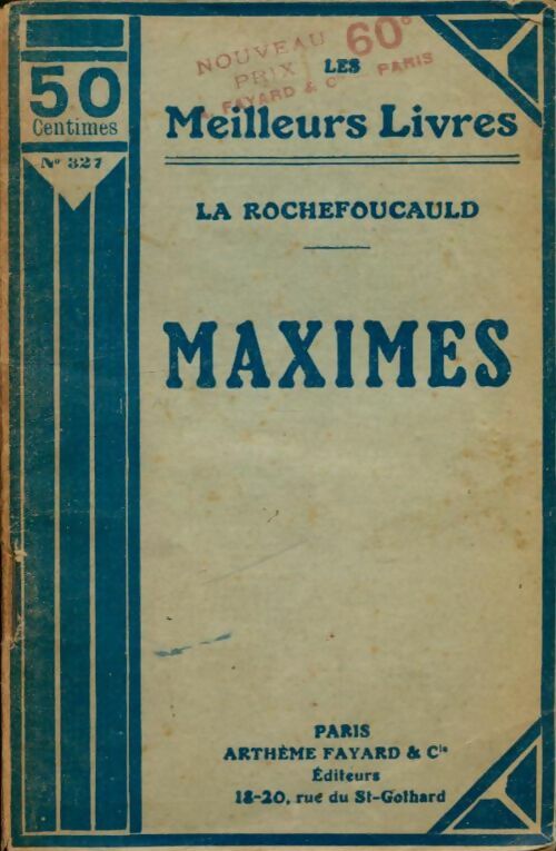 Maximes - François De la Rochefoucauld - Livre
