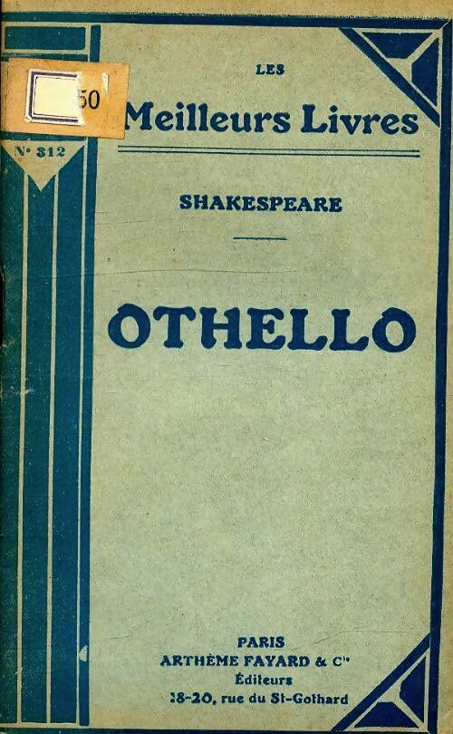 Othello - William Shakespeare, William-Shakespeare - Livre