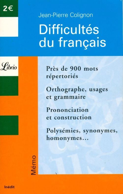 Difficultés du français - Jean-Pierre Colignon - Livre