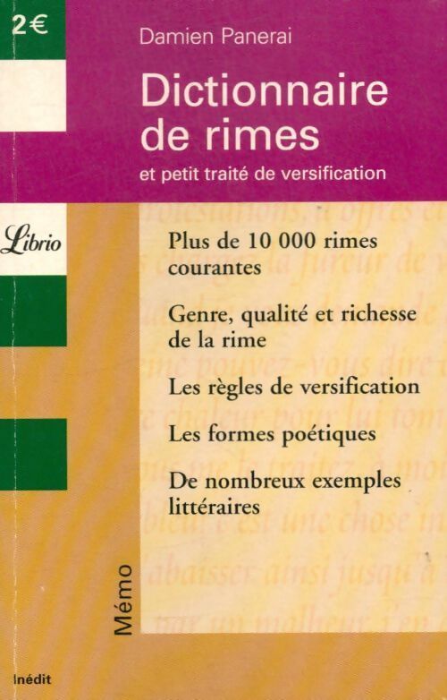 Dictionnaire de rimes - Damien Panerai - Livre