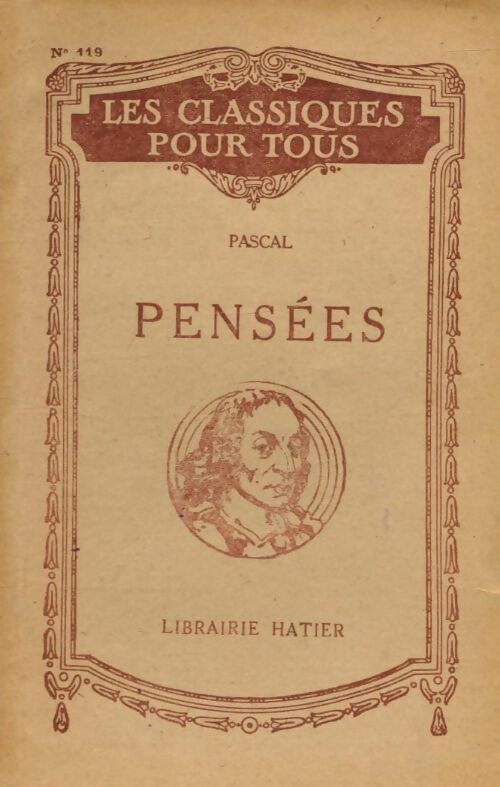 Pensées (extraits) - Blaise Pascal - Livre