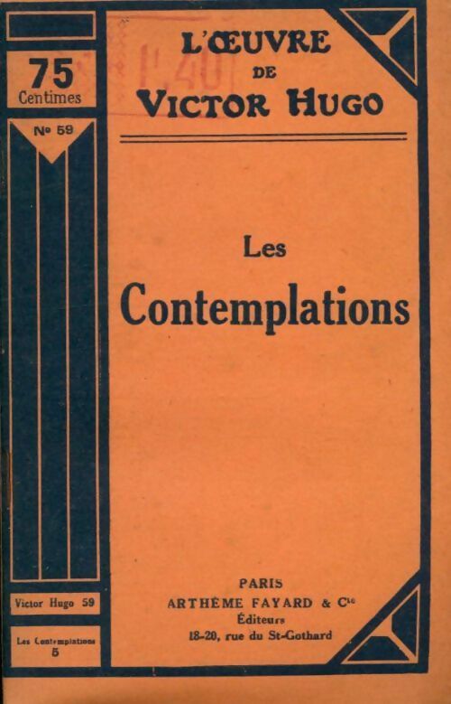 Les contemplations Tome V - Victor Hugo - Livre