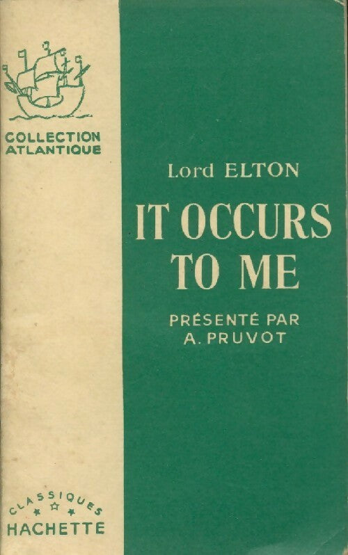 It occurs to me - Lord Elton - Livre