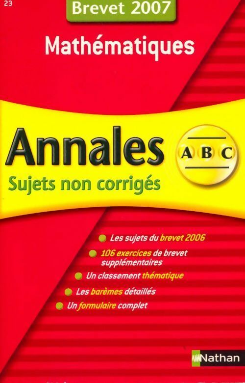 Annales Brevet Mathématiques (Sujets non corrigés) - Carole Feugère - Livre