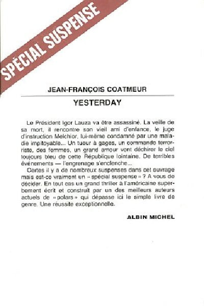 Yesterday - Jean-François Coatmeur - Livre
