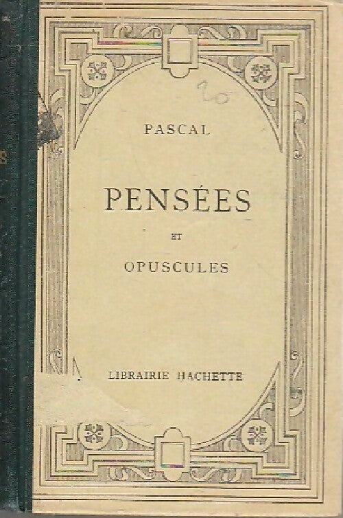 Pensées et opuscules - Pascal - Livre