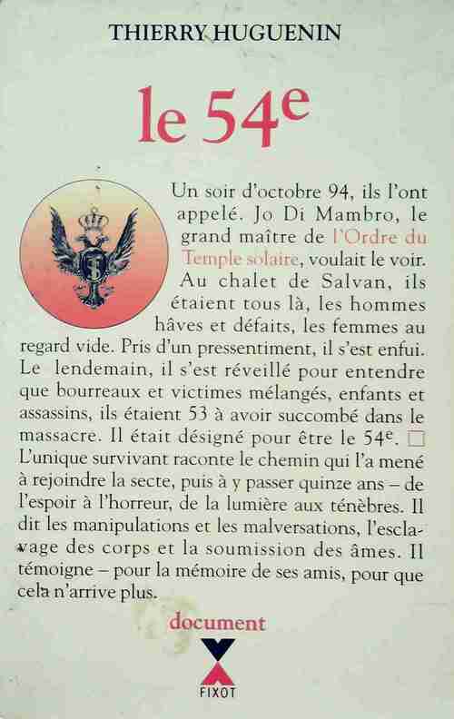 Le 54e - Thierry Huguenin - Livre
