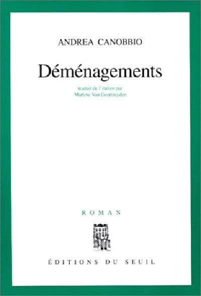 Déménagements - Andrea Canobbio - Livre