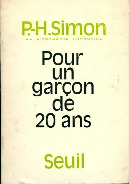 Pour un garçon de 20 ans - P.H. Simon - Livre