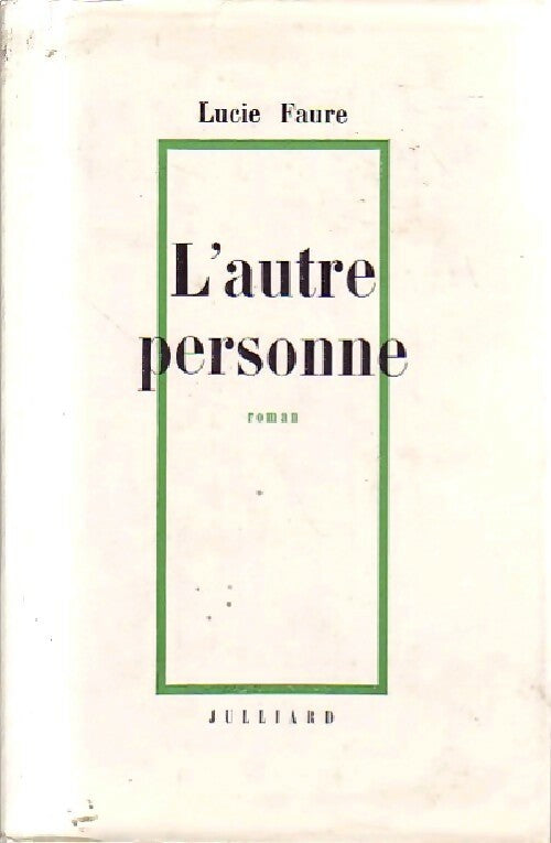 L'autre personne - Lucie Faure - Livre