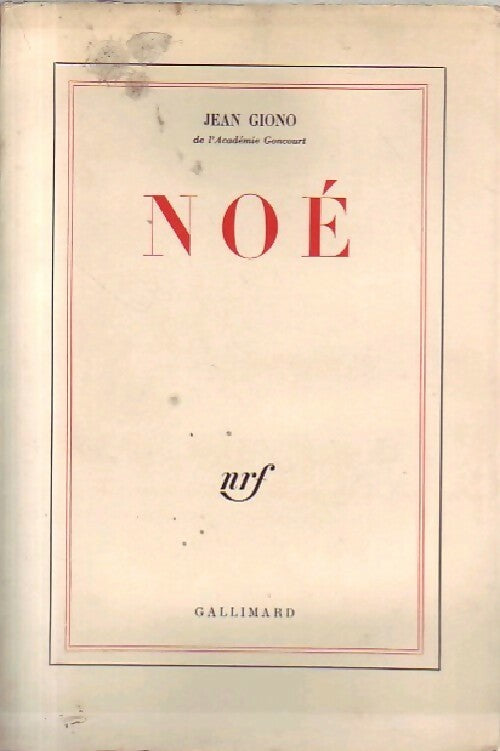 Noé - Jean Giono - Livre