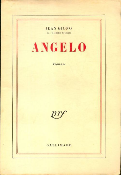 Angelo - Jean Giono - Livre