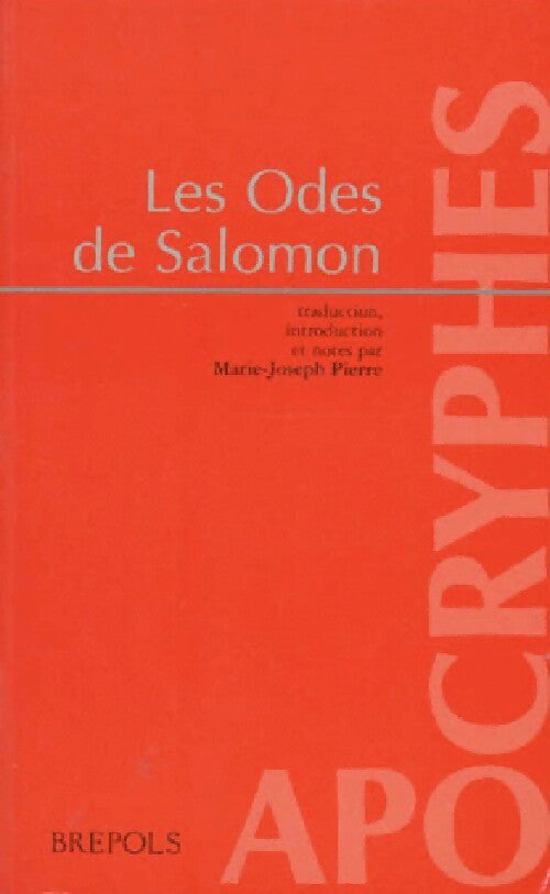 Les odes Salomon - Marie-Joseph Pierre - Livre