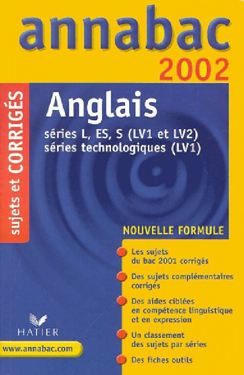 Anglais annee 2002. Séries L, ES, S, (LV1 et LV2), Séries technologiques (LV) - Didier Hourquin - Livre