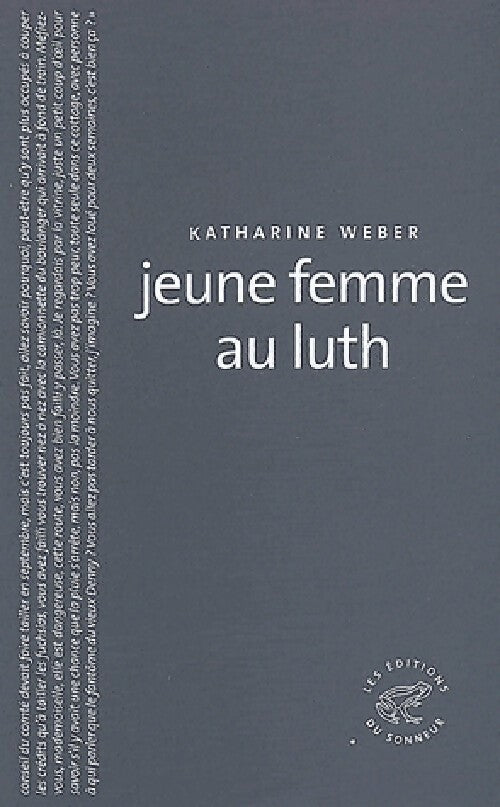 La jeune femme au luth - Katharine Weber - Livre