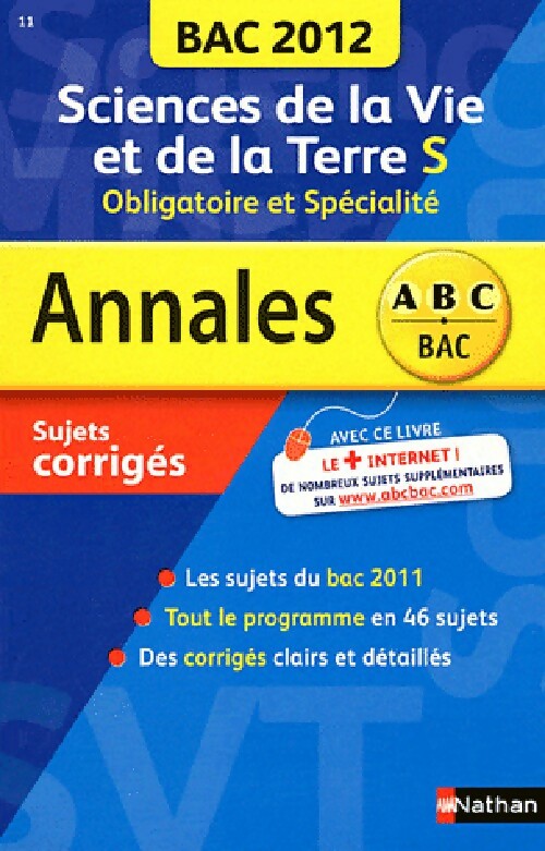 Sciences de la vie de la terre : Série S Corrigés 2012 - Christophe Durand - Livre