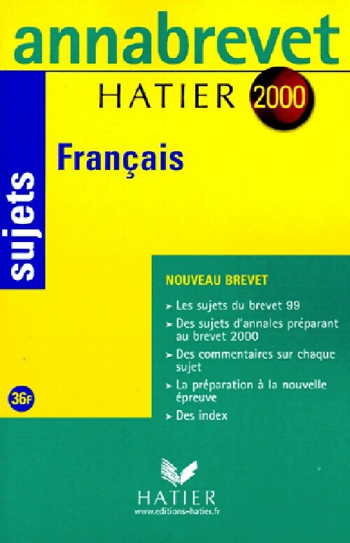 Français, BEPC sujets 2000 - Cécile De Cazanove - Livre