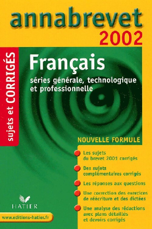 Français Brevet Sujets et corrigés 2002 - Cécile De Cazanove - Livre