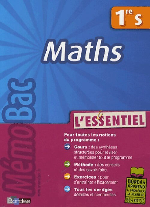 Maths 1ère S : L'essentiel - Michel Szwarcbaum - Livre