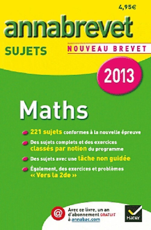 Maths Brevet Sujets 2013 - Bernard Demeillers - Livre