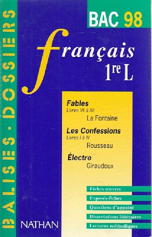 Français 1ère L 1998 - Collectif - Livre