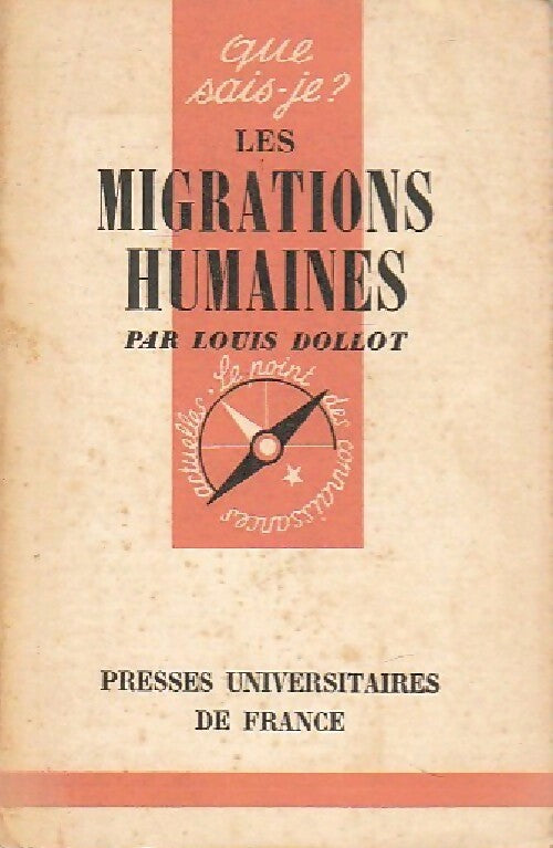 Les migrations humaines - Louis Dollot - Livre