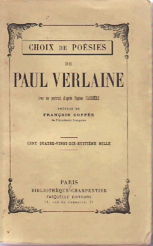 Choix de poésies - Paul Verlaine - Livre
