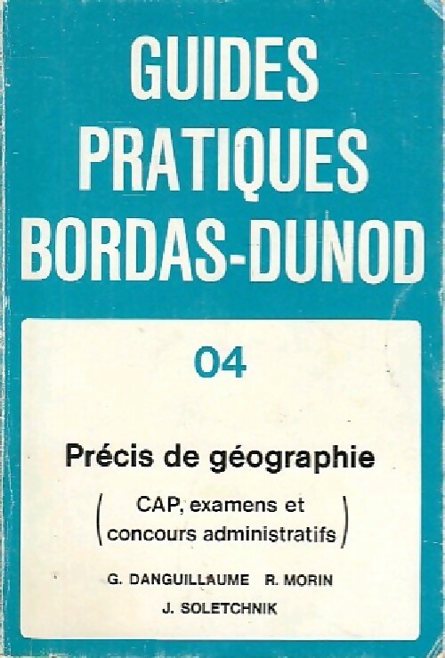Précis de géographie CAP - G. Danguillaume - Livre