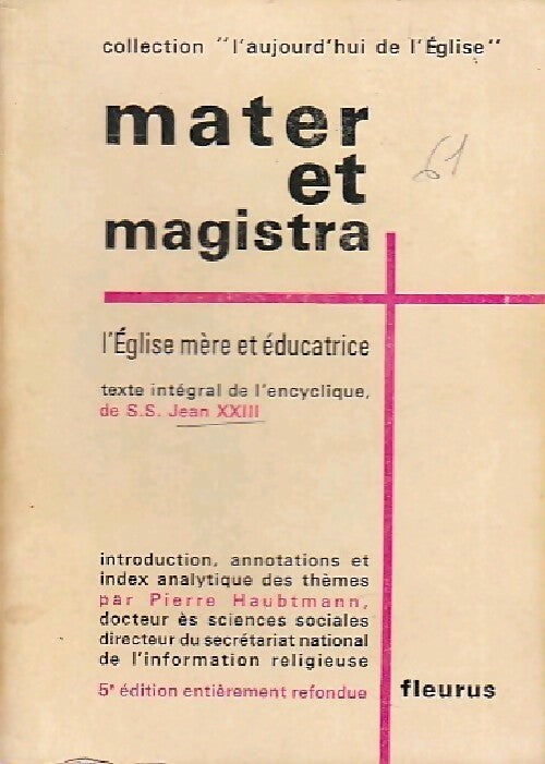 Mater et magistra - Jean XXIII - Livre