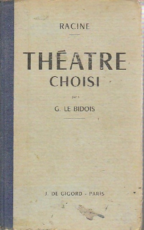 Théâtre choisi - Jean Racine - Livre