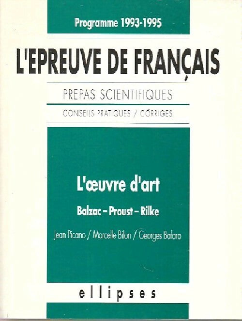 L'oeuvre d'art, français prépas scientifiques - Collectif - Livre