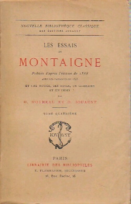 Les essais Tome IV - Michel De Montaigne - Livre