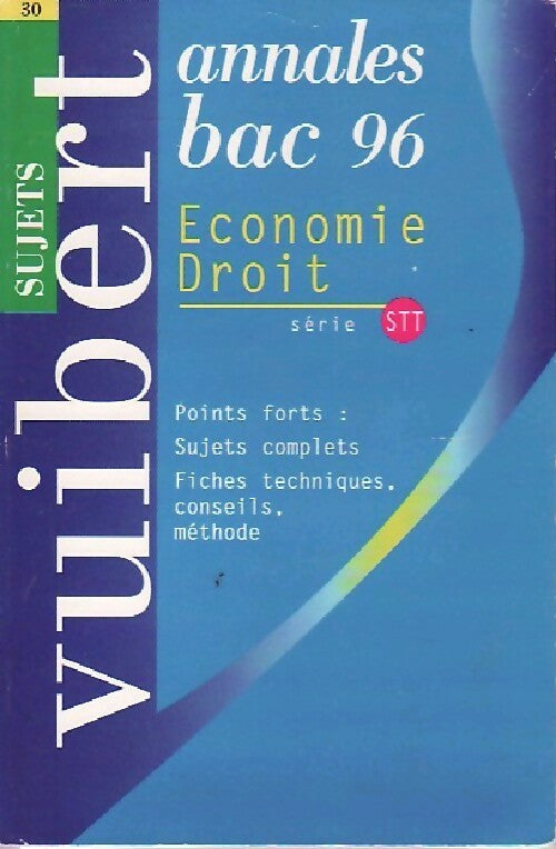 Economie / Droit Série STT : Sujets 1996 - Inconnu - Livre