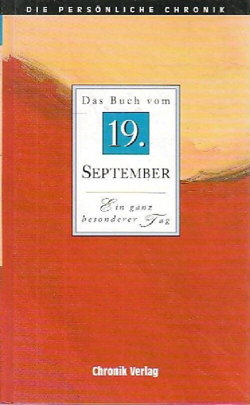 Das buch vom 19 september - Inconnu - Livre