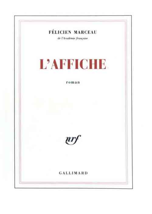 L'affiche - Félicien Marceau - Livre