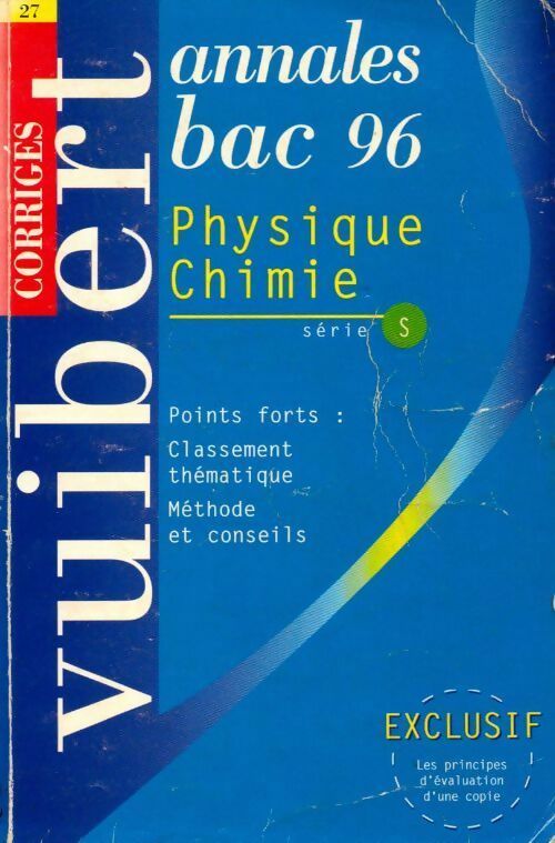 Physique Chimie série S. Corrigés 1996 - Collectif - Livre