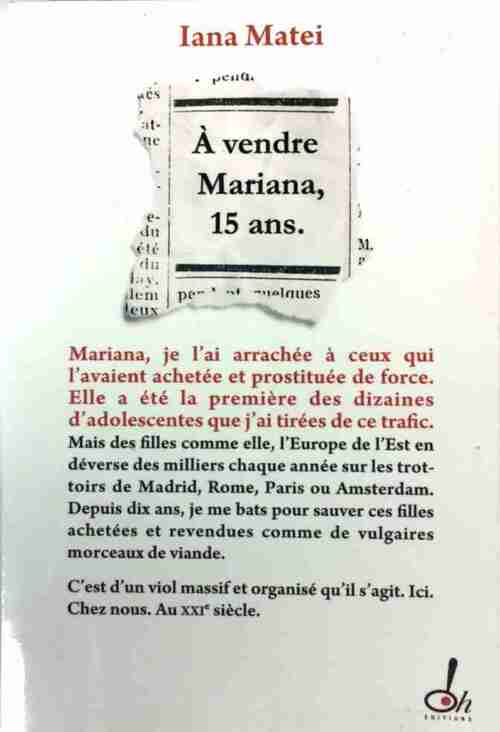 À vendre Mariana, 15 ans - Iana Matei - Livre
