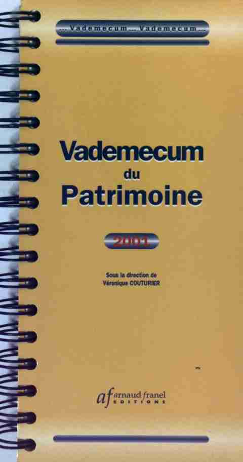 Vademecum du patrimoine 2001 - Véronique Couturier - Livre